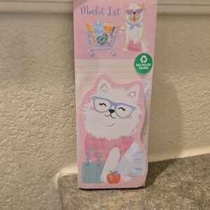 Elemente Clemente Pink Cat Market List Notepad Sealed Nwot